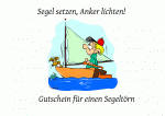 Gutschein f&uuml;r einen Segelt&ouml;rn oder zum Segeln-lernen