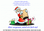 Weihnachtsfest. Mit dieser Gutschein Karte einfach selbst ein sch&ouml;nes Geschenk f&uuml;r Weihnachten erstellen.