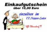 Einkaufgutschein &uuml;ber 10,00 Euro einzul&ouml;sen  im TT-Noppen-Laden VfB Oberndorf TT