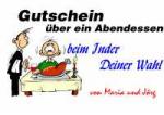 Gutschein &uuml;ber ein Abendessen beim Inder Deiner Wahl von Maria und J&ouml;rg