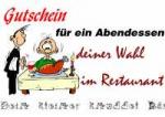 Gutschein f&uuml;r ein Abendessen deiner Wahl im Restaurant Dein kleiner knuddel B&auml;r