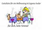Gutschein f&uuml;r ein Wellnesstag in Laguna Asslar f&uuml;r dich, liebe Verena!