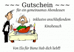 ~~~ Gutschein ~~~ f&uuml;r ein gemeinsames Abendessen inklusive anschlie&szlig;endem Kinobesuch Von Ela f&uuml;r Biene Hab dich lieb!!!