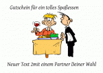 Gutschein f&uuml;r ein tolles Spa&szlig;essen Neuer Text 2mit einem Partner Deiner Wahl