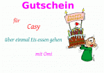 Gutschein f&uuml;r Casy &uuml;ber einmal Eis essen gehen mit Omi