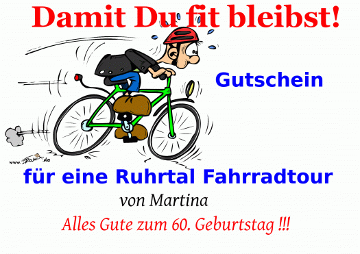 Fahrradtour als Gutschein Vorlagen, Muster, Gutscheinideen