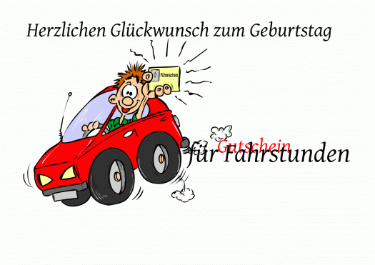 Für führerschein spruch geld schenken Führerschein