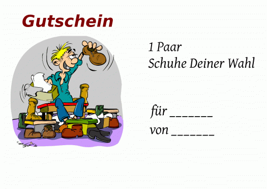 Gutschein für Schuhe