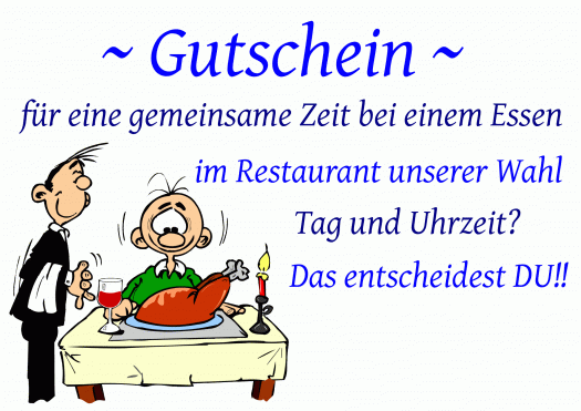 Zweit gutschein zu ein für abendessen Gutscheinideen: Gutscheintexte