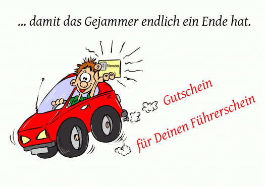 Gutschein Führerschein - Gutschein hier drucken