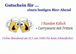 Gutschein für ein gemeinsames Bierchen