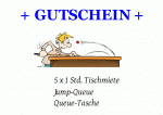 Billard Gutschein oder Queue Gutschein hier erstellen