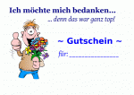 "Danke" Gutschein, Gutschein zum Bedanken