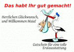 Mit Gutscheinvorlage zur Geburt ein Geschenk machen