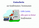 Konfirmations- und Kommunionsgutschein hier selbst gestalten