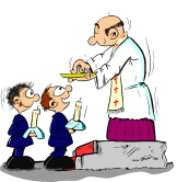 Pfarrer bei Erstkommunion