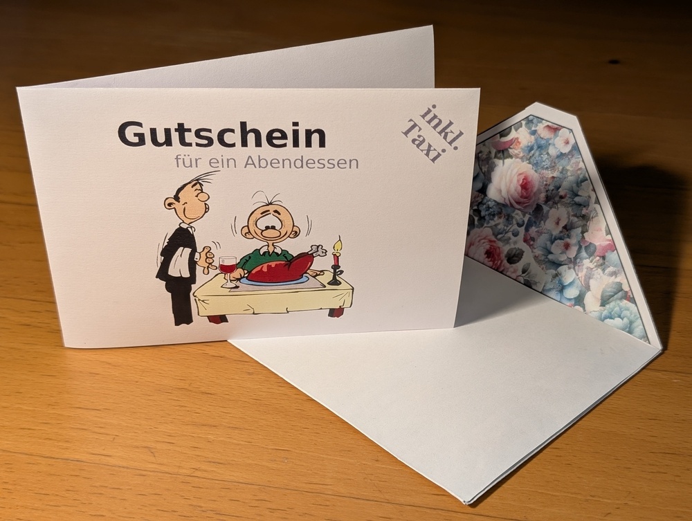 Gutscheinvorlage Abendessen